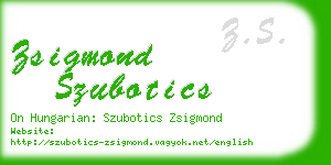 zsigmond szubotics business card